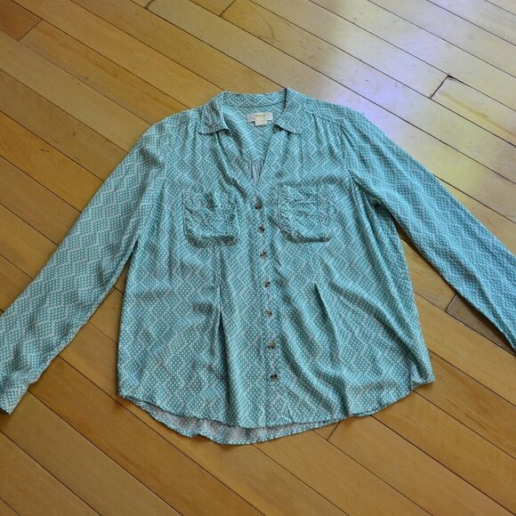 Maeve By Anthropologie Rochelle Button Blouse Women Size 6 - Picture 2 of 10